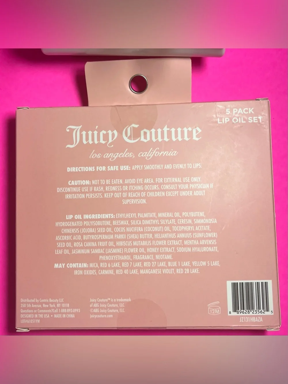 Juicy Couture Pink Rosehip-Infused Lip Oil Set - Five Pink Shades